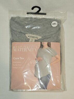 Destination Maternity Women's XXL Gray Maternity Pocket Core Tee, New